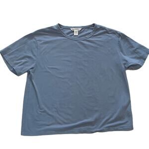 Athleta Cotton Blend Light Blue Short Sleeve Boxy Crew Neck T-Shirt, S